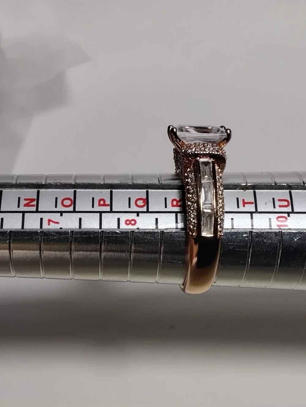 Vanna K Rose Gold 925 Silver Emerald Cut CZ Ring Sz 9 w/ Earrings Set